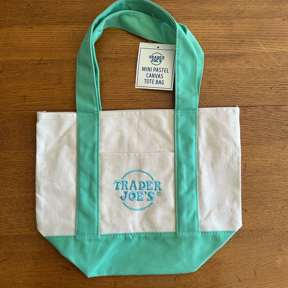 Trader Joe’s Pastel Green Mini Canvas Tote Bag